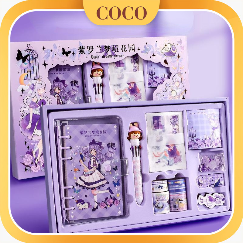 

Journal Kit Set Gift Box / Set Kotak Hadiah Notepad Lucu /Termasuk Buku Catatan, Tape, Stiker, Pena, Bookmark, Kertas Catatan/1 Set Box Diary Book Set
