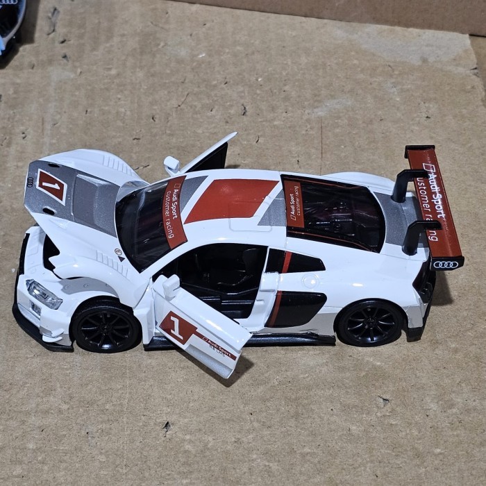 Vincent DIECAST MOBIL RACING SPORT AUDI R8 LMS 1:32 METAL SERIES - Putih