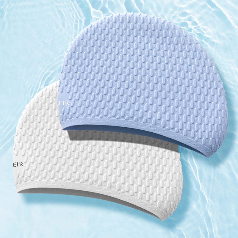 Extra Large Bubble Swim Cap Silicone Teardrop Swim Cap Super Elastic Waterproof Ear Protection Large