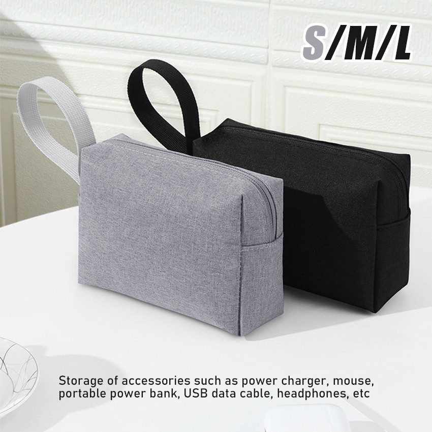 Pouch / Tas Gadget Double Layer Tas Travel Zipper Organizer Gadget Ukuran Besar Tas Handphone