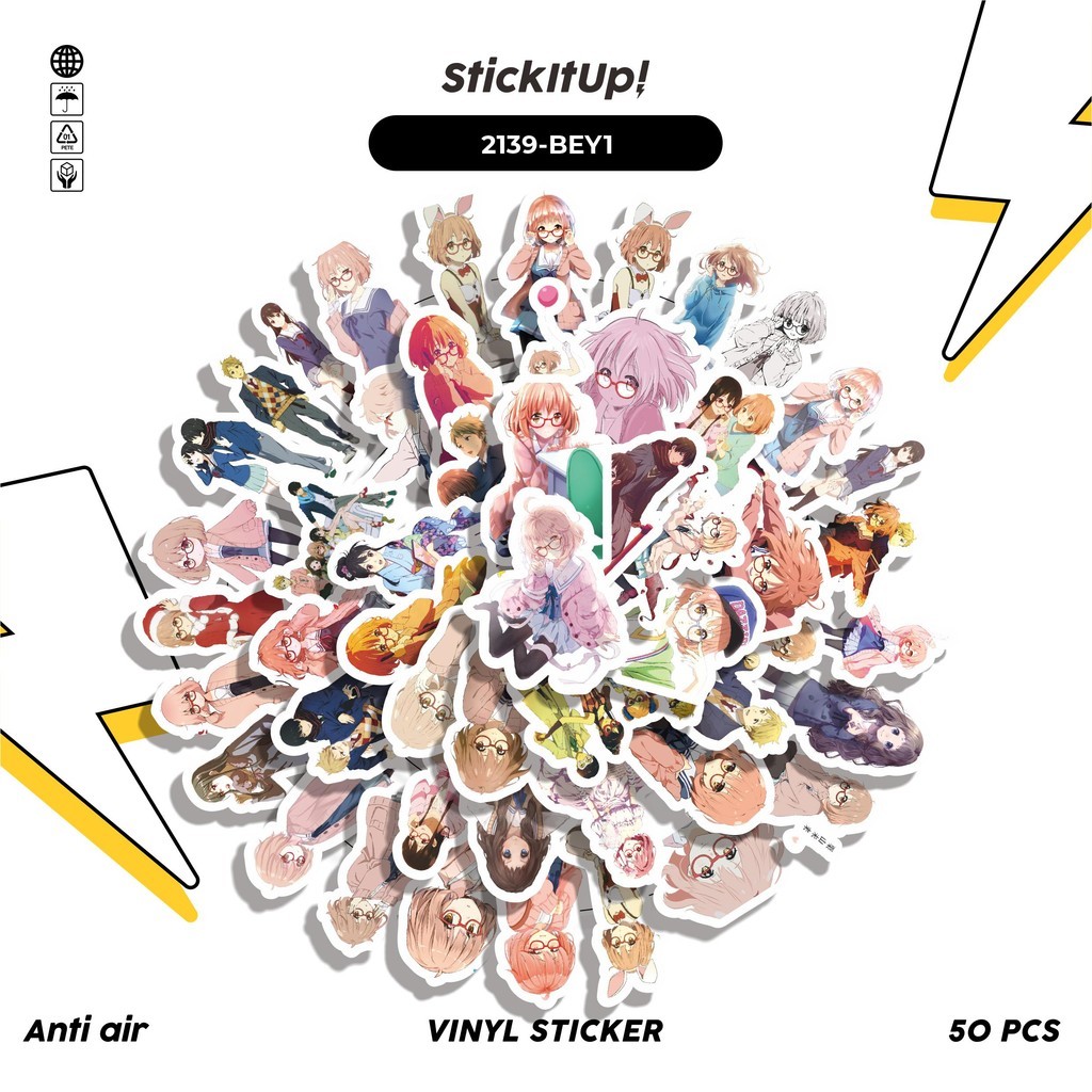 

COD✨ 50 Pcs Stiker ANIME SERIES BEYOND THE BOUNDARY CHAR MIX 01 Lucu Anti Air Untuk Dekorasi Notebook Sepeda Skateboard Handphone DIY