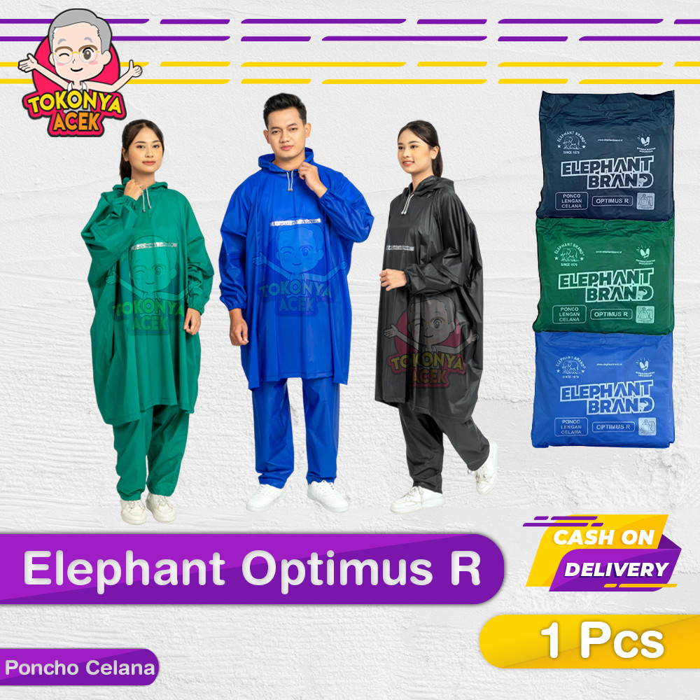 Elephant Jas Hujan Optimus R Poncho Lengan Celana - Jas Hujan Setelan Elephant Brand
