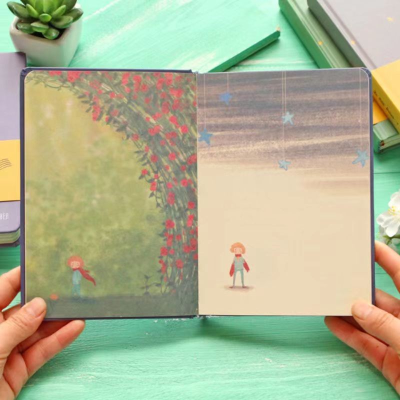 

Color Page Illustration Cute Notebook Little Prince Series Beautiful Diary Student Hardcover Notepad