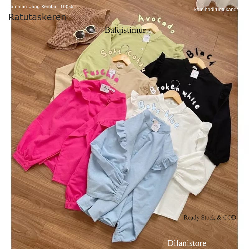 BALQIS PREMIUM AIRFLOW CRINCLE  YURIM CRINCLE  RUFFLE BLOUSE KEREN