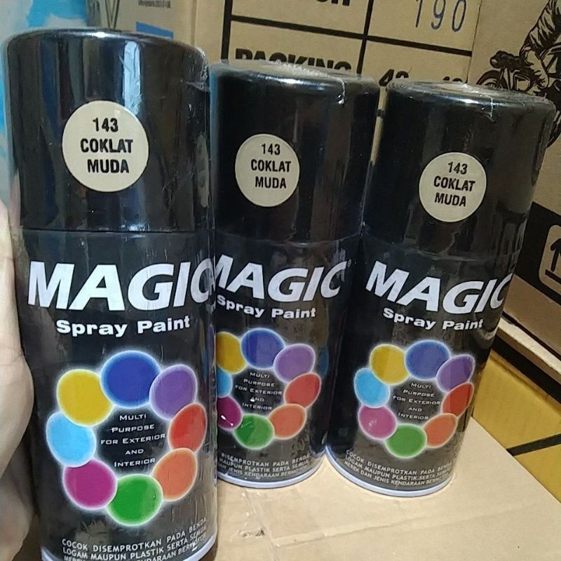 cat semprot pilok pilox magic spray paint magic coklat muda 143 coklat muda