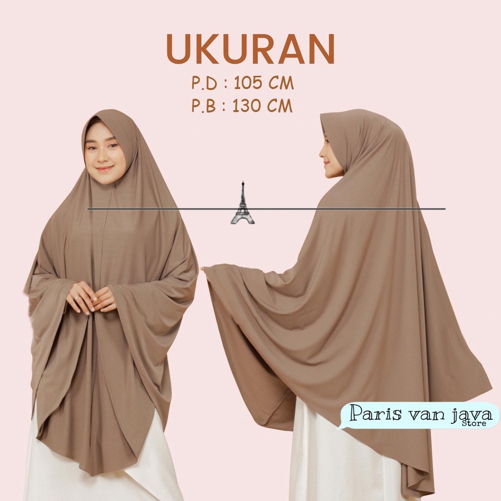 Hijab Khimar Bergo Hamidah Jumbo XXL Spandek Jersey | Jilbab Mukena Bergo Simple Pad XXL Spandek Jer