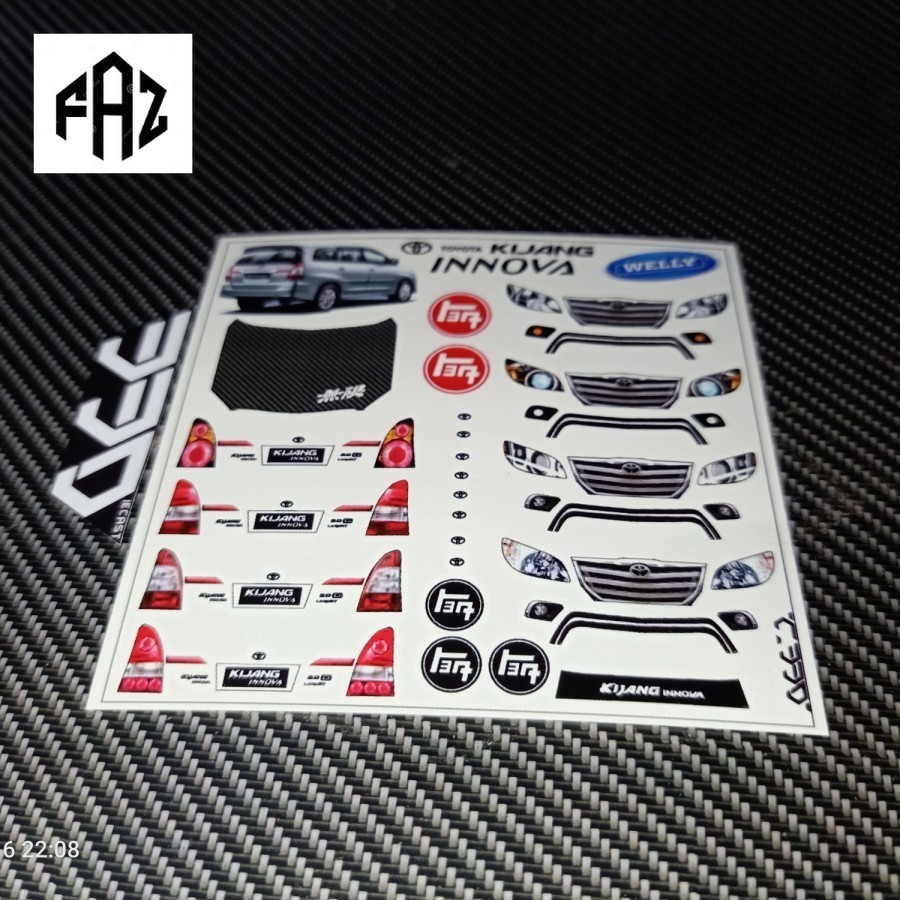 Decal  Diecast welly toyota kijang innova