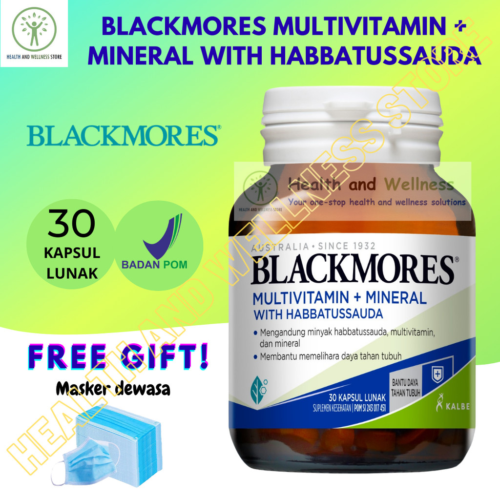 Blackmores Multivitamin Mineral With Habbatussauda 30 Kapsul Lunak