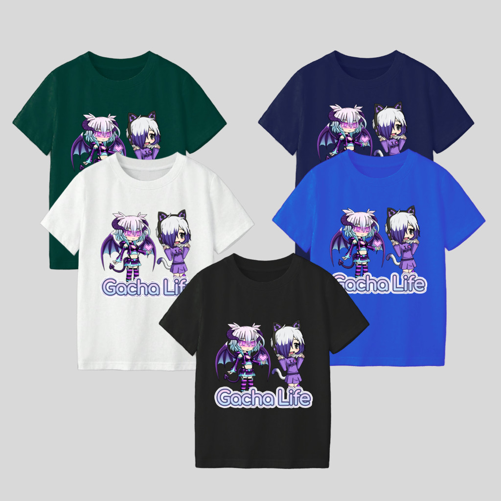 Baju Kaos Atasan Anak Lengan pendek karakter Gacha Life bahan cotton combed Quality premium Sablon D