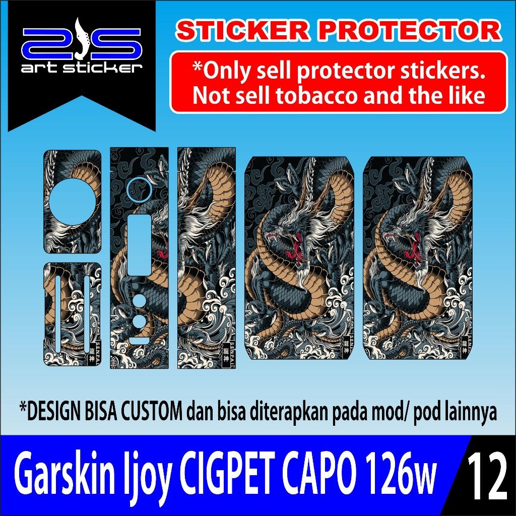 

DAPAT 2 PCS stiker CAPO UV Printing Dragon