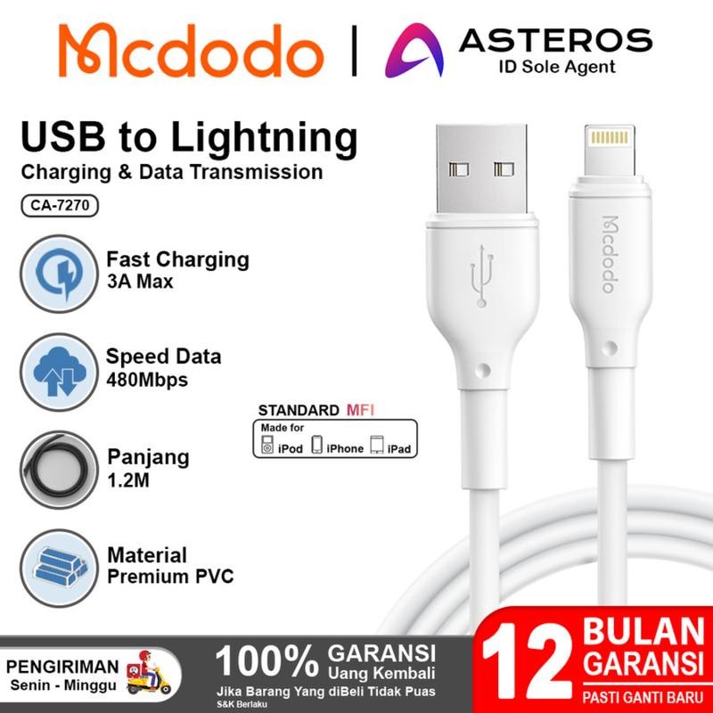 MCDODO Kabel Charger For iPhone USB Lightning FAST Charging CA-7270