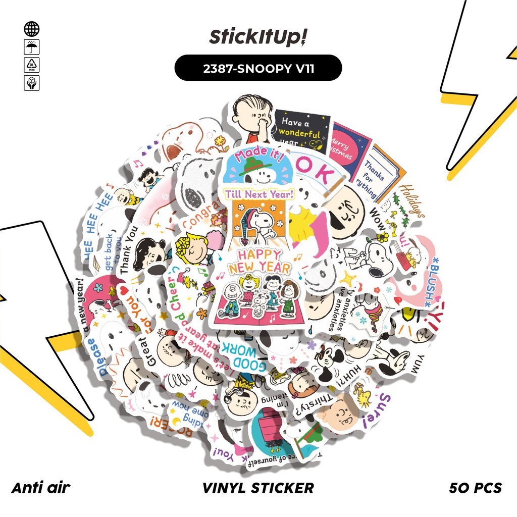 

COD✨ 50 Pcs Stiker SNOOPY V11 Lucu Anti Air Untuk Dekorasi Notebook Sepeda Skateboard Handphone DIY