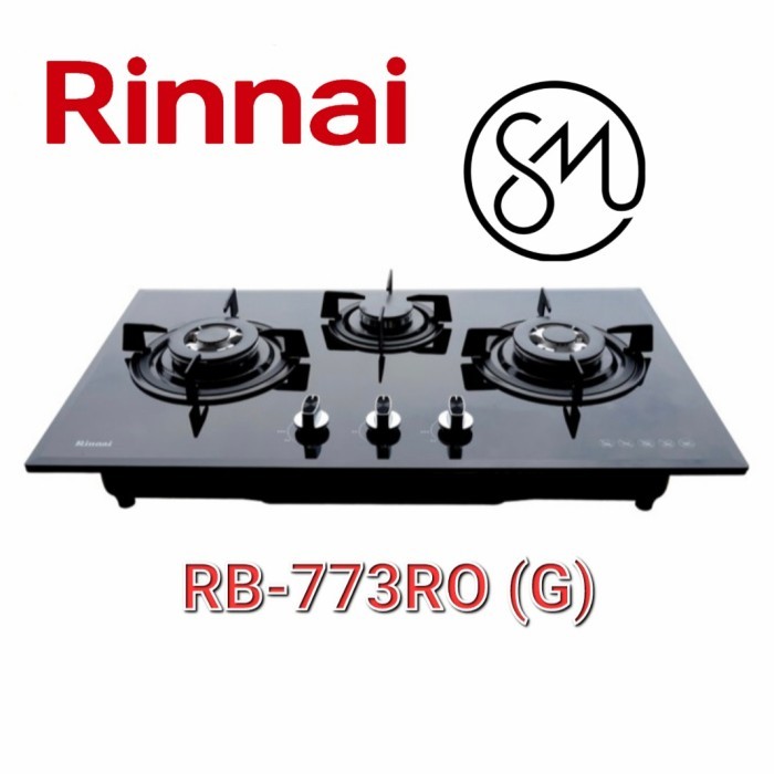 Kompor Gas Tanam 3 Tungku Rinnai RB-773RO (G) Kaca