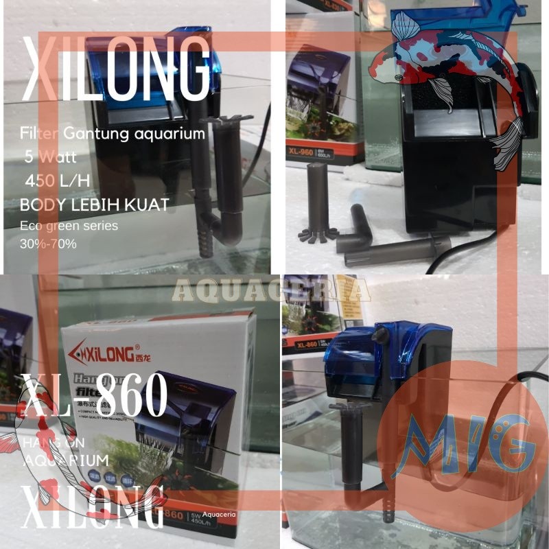 Filter Gantung Aquarium XILONG XL 860 Hang On filter Aquatium Tank