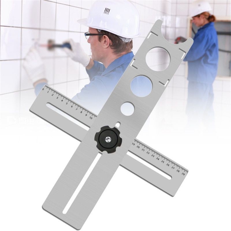 40/60cm hole locator Adjustable Tile Hole Locator Puncher ruler Pekerjaan Hias Rumah Alat Stainless