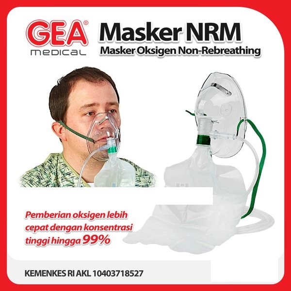 GEA Masker Oksigen Non Rebreathing Mask NRM Kantung - Anak