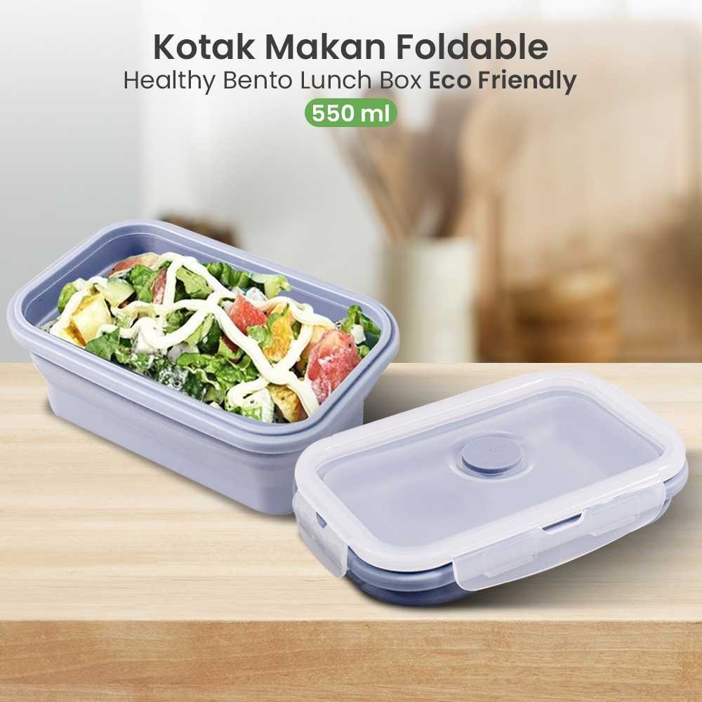 Kotak Makan Lunch Box Foldable Silicone 550ml