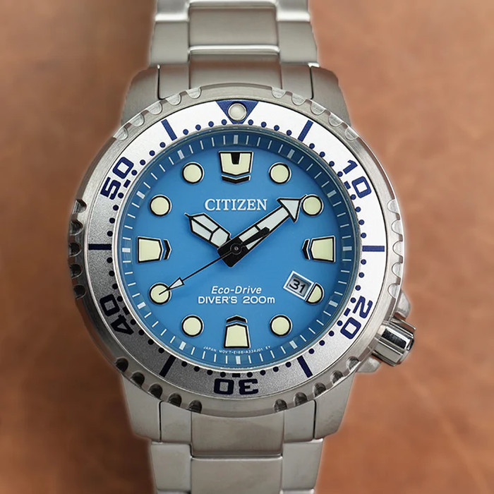 Jam Tangan Otomatis Pria CITIZEN Promaster BN0165-55L Light Blue Dial Eco Drive