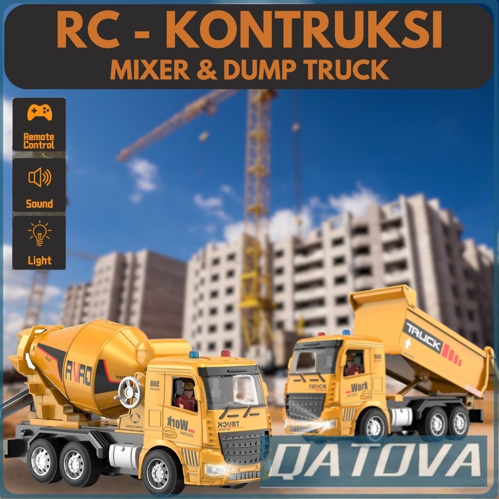 QATOVA MAINAN RC TRUK MOLEN DUMP TRUCK 6CH 27Mhz MAINAN ANAK REMOTE CONTROL TRUK MOLEN