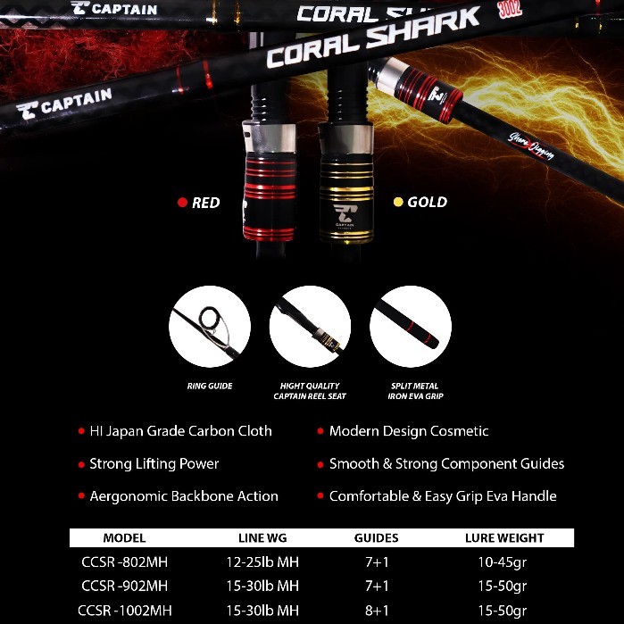 Joran Captain Coral Chaser 240 270 cm Joran Carbon Laut - 240