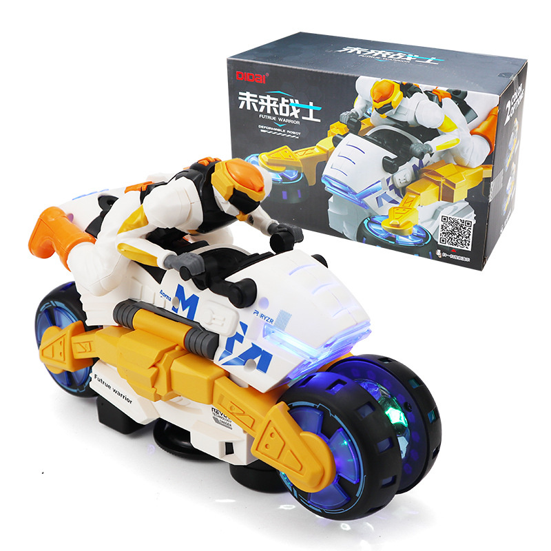 Mainan Mobil Listrik Mainan Anak-anak Sepeda Motor Berubah Bentuk Mainan Transformer Musik