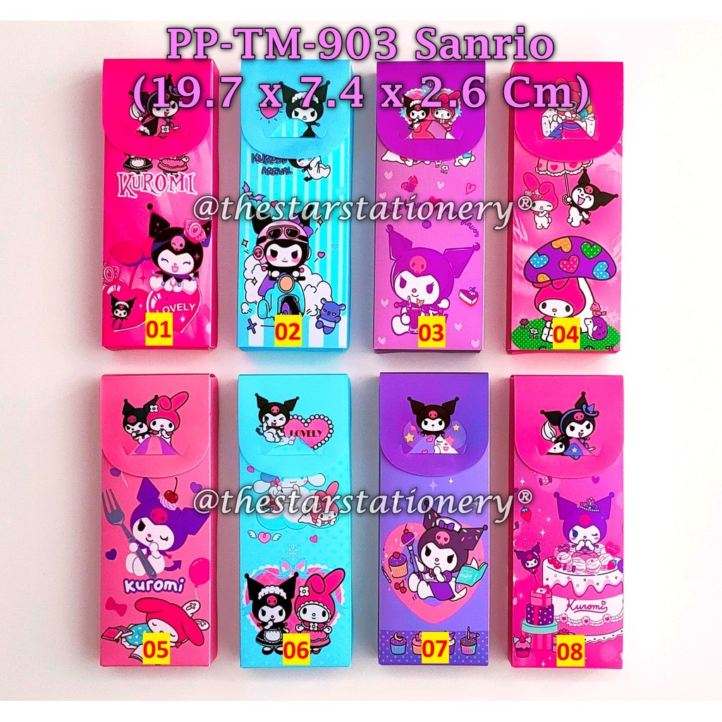 

(1 Biji) Kotak Pensil Lipat Sanrio PP-TM-903 Sanrio / Tempat Pensil Mika Lipat 19.5*7.5*2.5 Cm