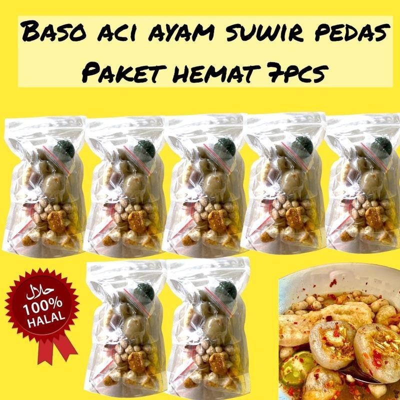 

PAKET BASO ACI AYAM SUWIR PEDAS 7BUNGKUS MAKANAN INSTAN food Kuah Mie Seblak