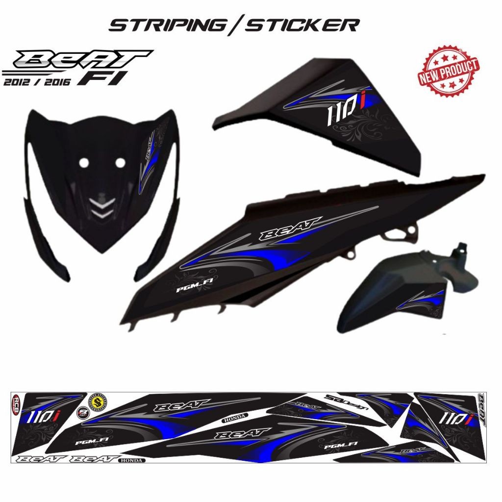 POLET STIKER STRIPING VARIASI MOTOR BEAT FI 2014