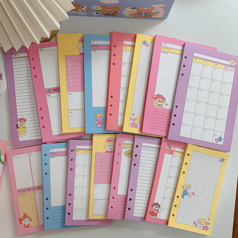 

Sharkbang 45 Sheets 100gsm A5 A6 Loose Notebook Refill Spiral Binder Index Inside Page Monthly Weekly Colors Paper Stationery