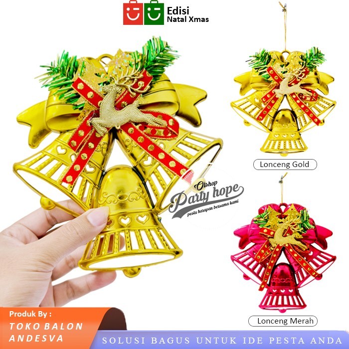 Hiasan Gantung Lonceng Pipih Ornamen Rusa / Ornamen Gantung lonceng Krans pohon natal / Dekorasi pin