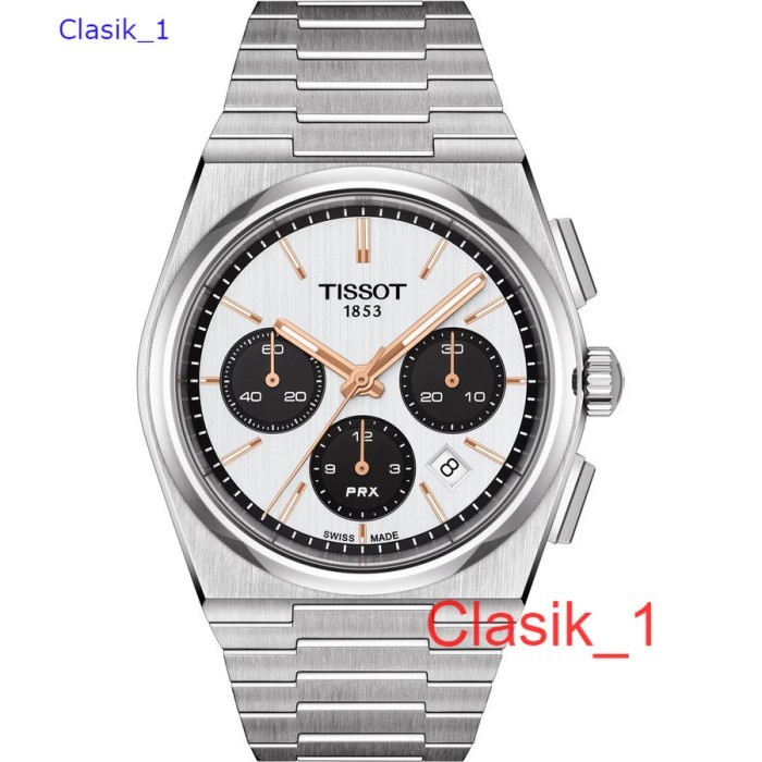 Original 100% TISSOT PRX AUTOMATIC CHRONOGRAPH T137.427.11.011.00 jam Tangan Pria  Swiss Made Garans