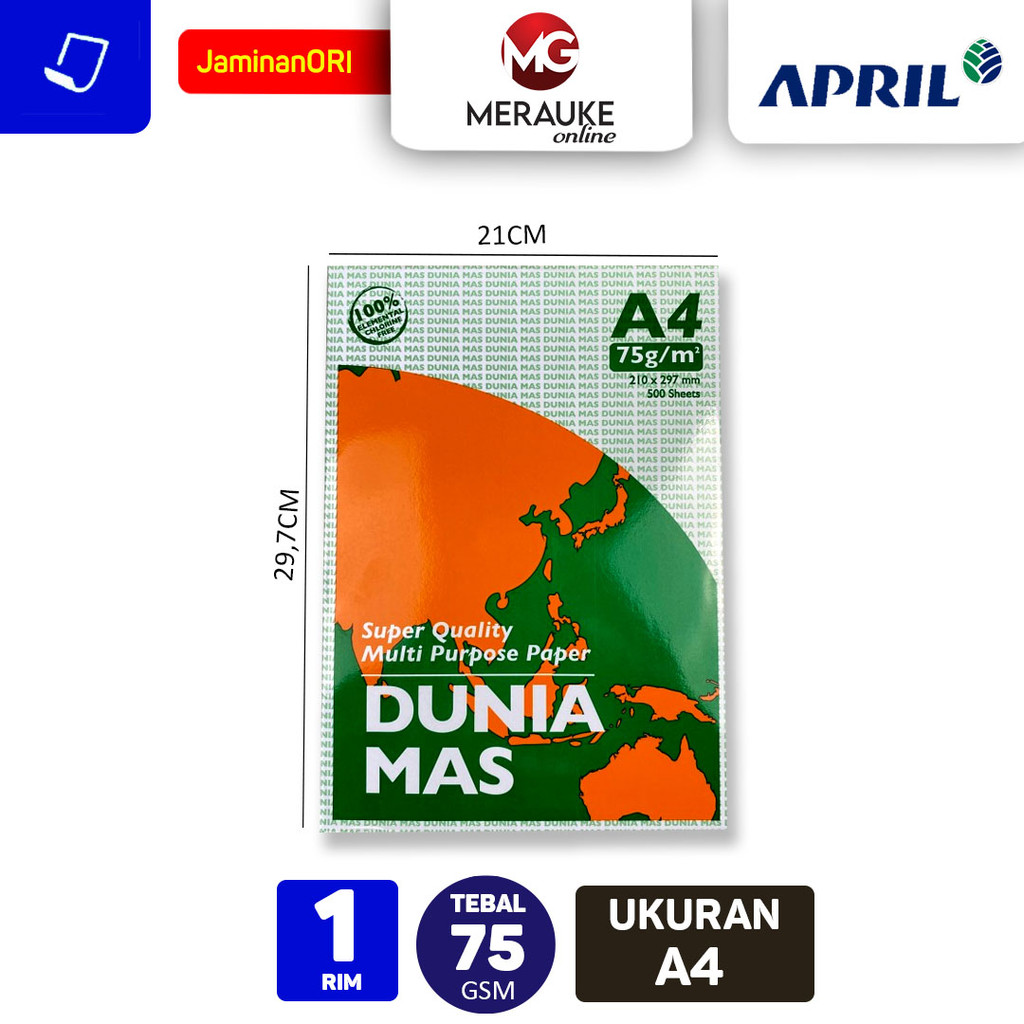 

Kertas HVS Dunia Mas A4 75 gsm 1 Rim 500 lembar