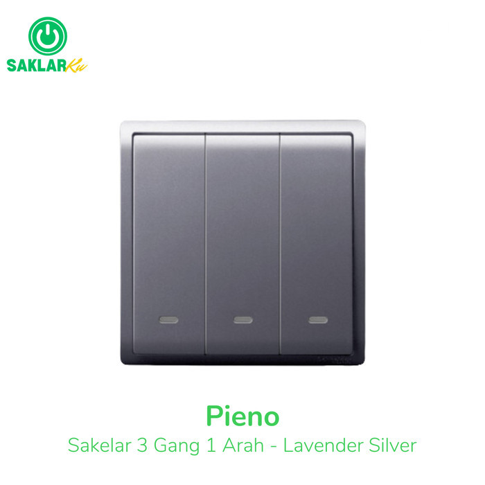 Saklar PIENO 3 Gang 1 Arah Lavender Silver - E8233L1F_LS_G3 - Schneider Electric