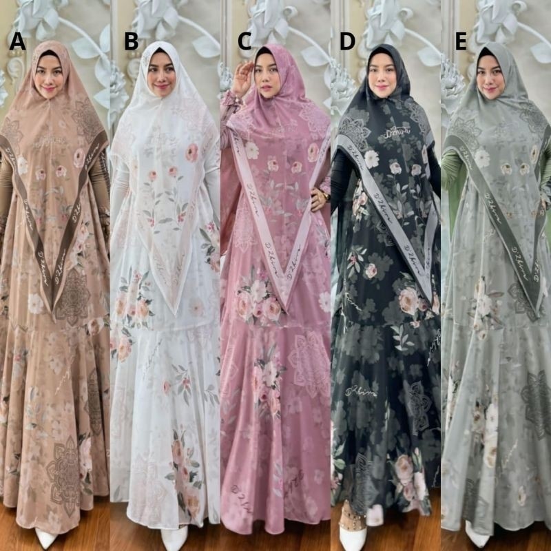 KEENAN SYARI BY ZHIRA Gamis Syari Ceruty Priting READY RGS