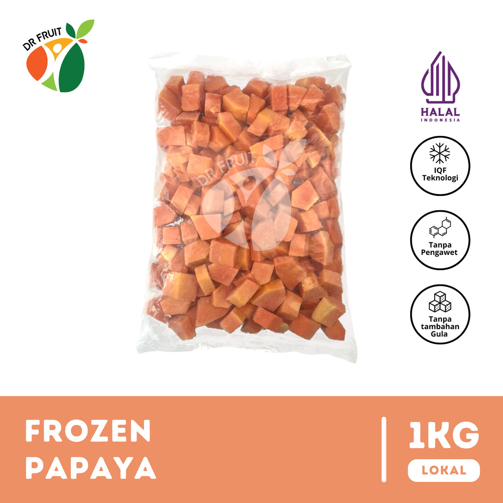 

Buah Pepaya Beku | Frozen Papaya (IQF) | 1 KG