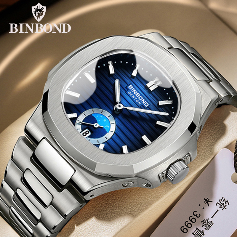 BINBOND New Casual Business Clock Men Luxury Quartz Watch Luminous Waterproof Date Fashion Quartz Wr