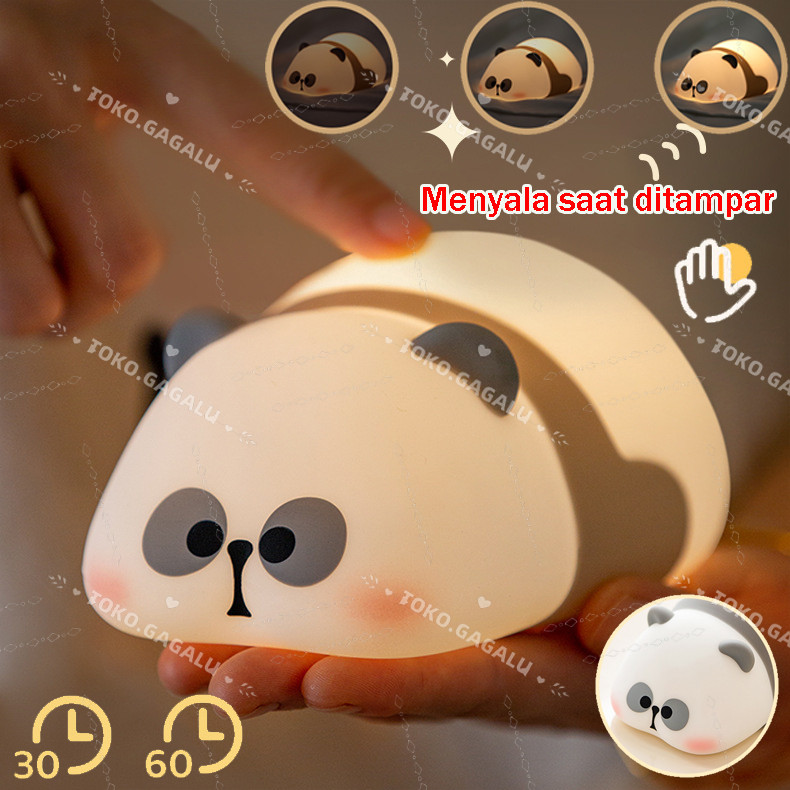 GAGALU Lampu Malam Silikon Lampu Tidur PANDA Si Pentol Lamp Star Moly Touch Lamp Original Dimmer Kad
