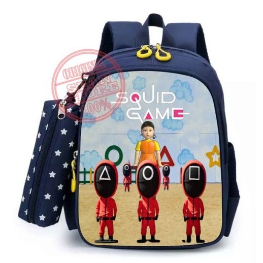 Grosir -XS- PREMIUM  Tas Ransel Anak SQUID GAME BONEKA GAMiNG Viral 2in1 Tas Sekolah SD TK Paud Laki
