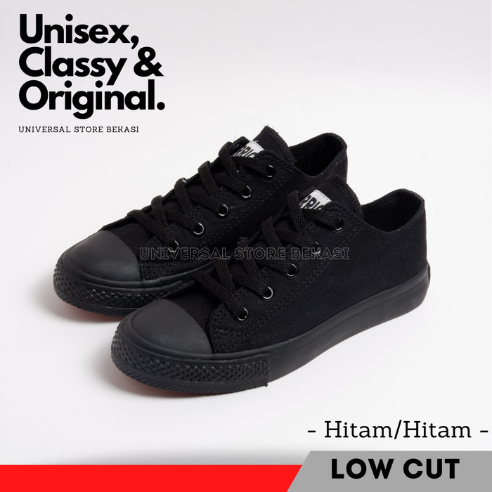 Sepatu Tali Warior NB New Basket NB 338 HC TG Hitam Sekolah TK SD - WARRIOR LC H/H, 42
