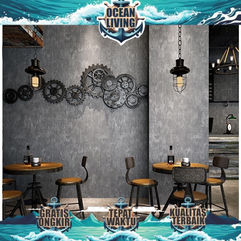 Wallpaper Tembok Motif Cat Semen Sticker Walpaper Dinding Painting Cement  - OCEAN LIVING