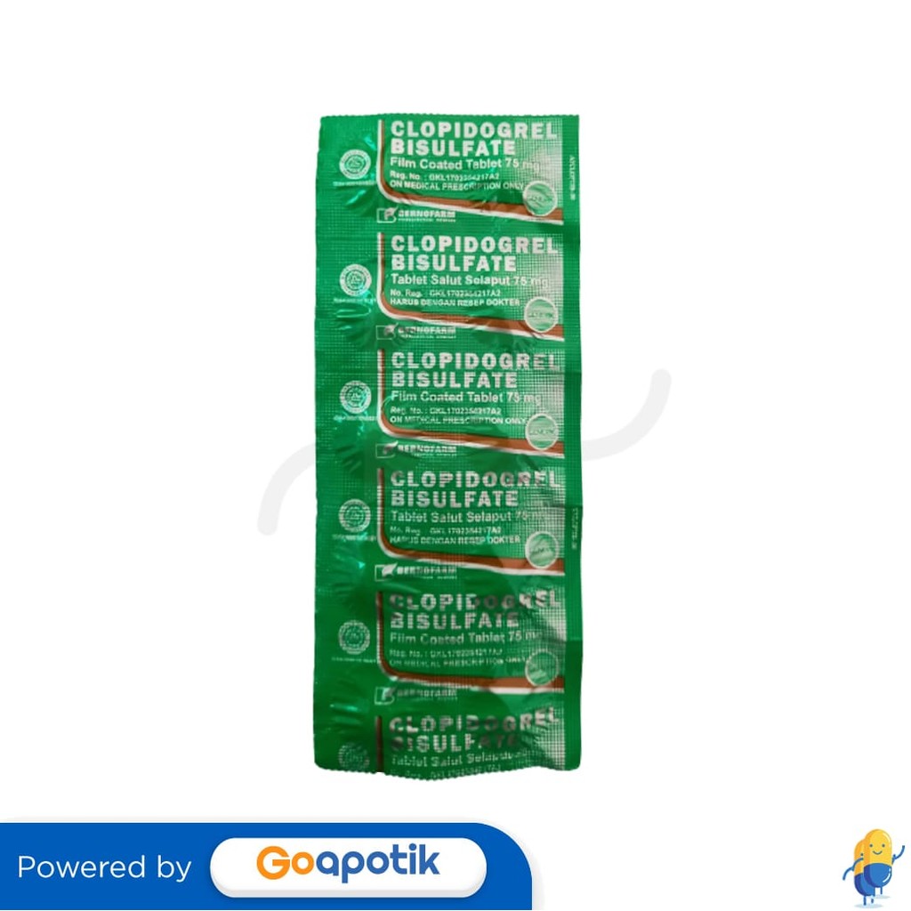 Clopidogrel Bisulfate Bernofarm 75 Mg Strip 10 Tablet