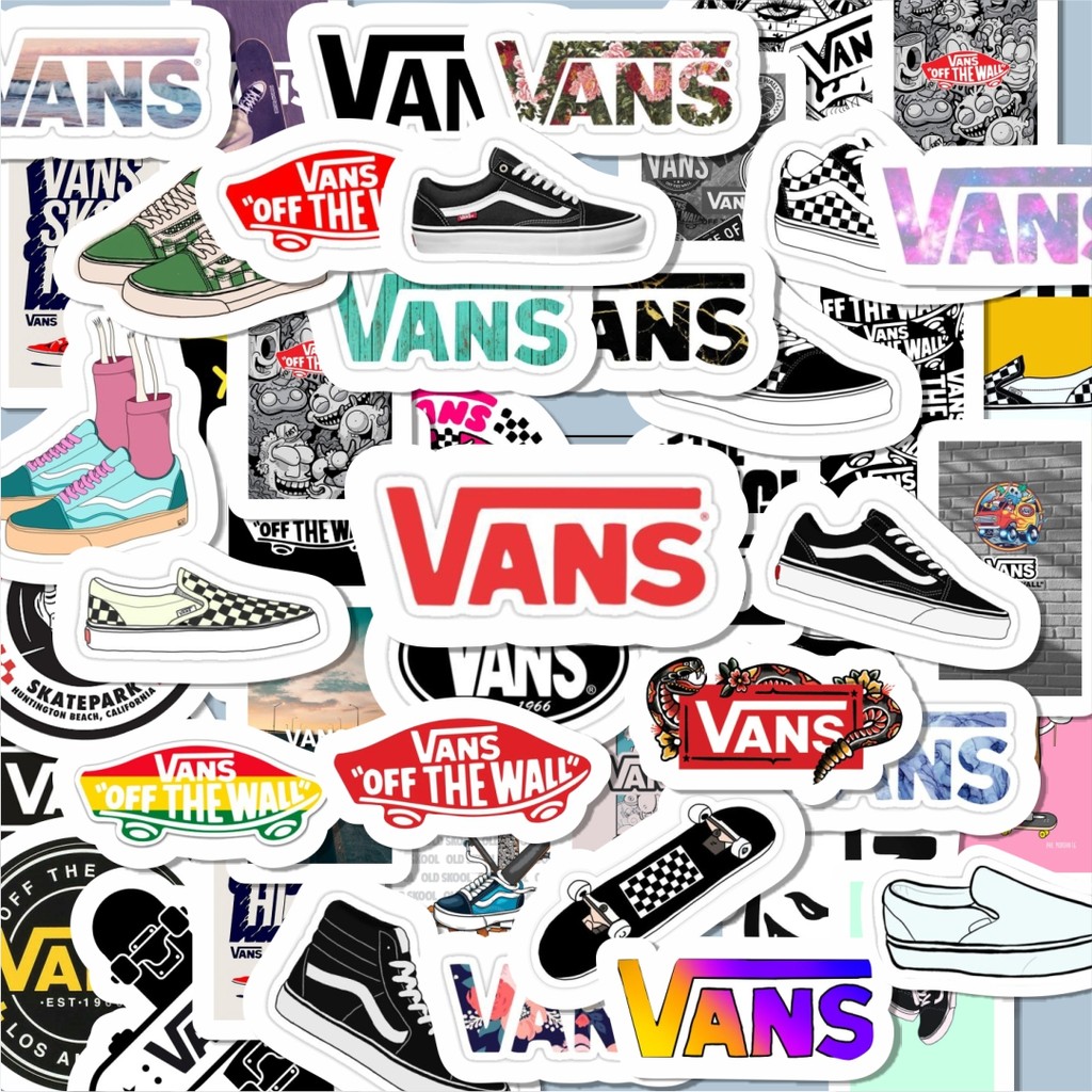 

100PCS Lucu Stiker Logo Vans Stiker Aesthetic Stiker Anti Air Stikers Berperekat Waterproof sticker decal buat Motor Helm Buku Journal Koper Casing HP Laptop Botol Minum Hadiah anak