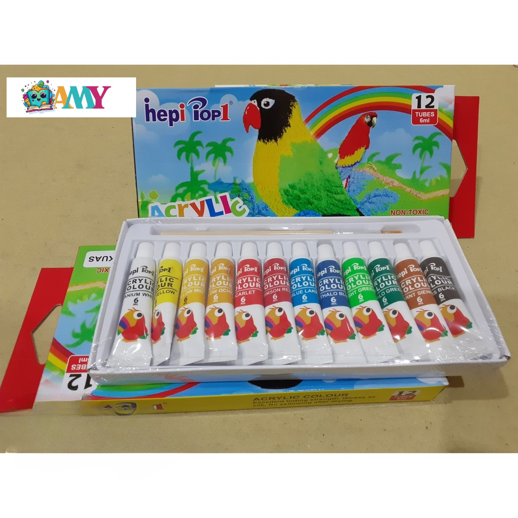 

POP 1 ACRYLIC COLOUR HAPPY 12C 6 ML AMY STASIONARY