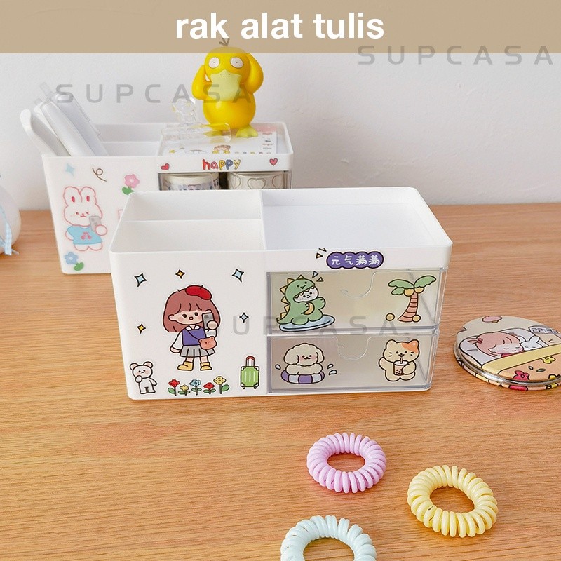 

Tempat pensil kotak pensil Organizer stationery/Kotak Pensil Meja Laci Mini Kotak Alat Tulis Desktop Organizer Storage Tempat Alat Tulis Penyimpanan Alat Tulis