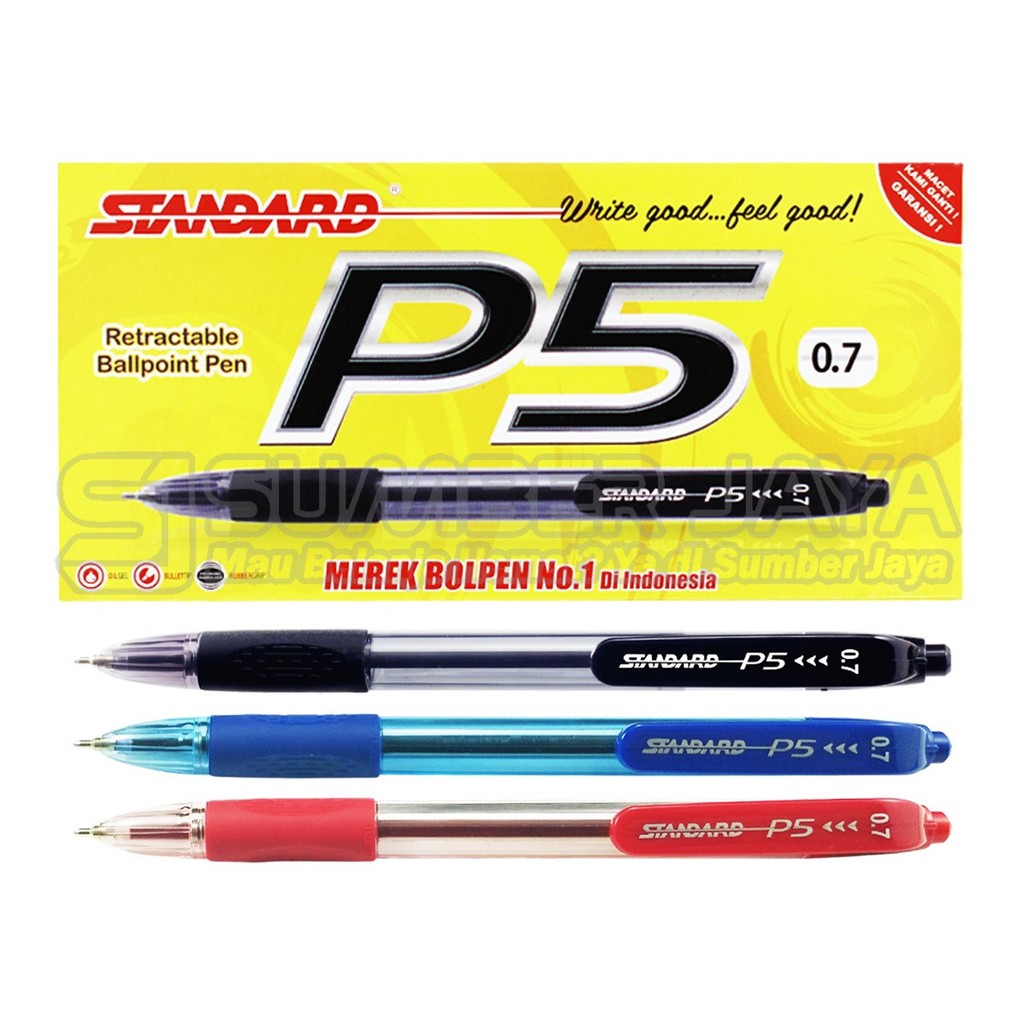 

Ballpoint Pen Cetek Standard P5 0.7mm Pulpen Bolpen Rectactable Hitam,Biru,Merah