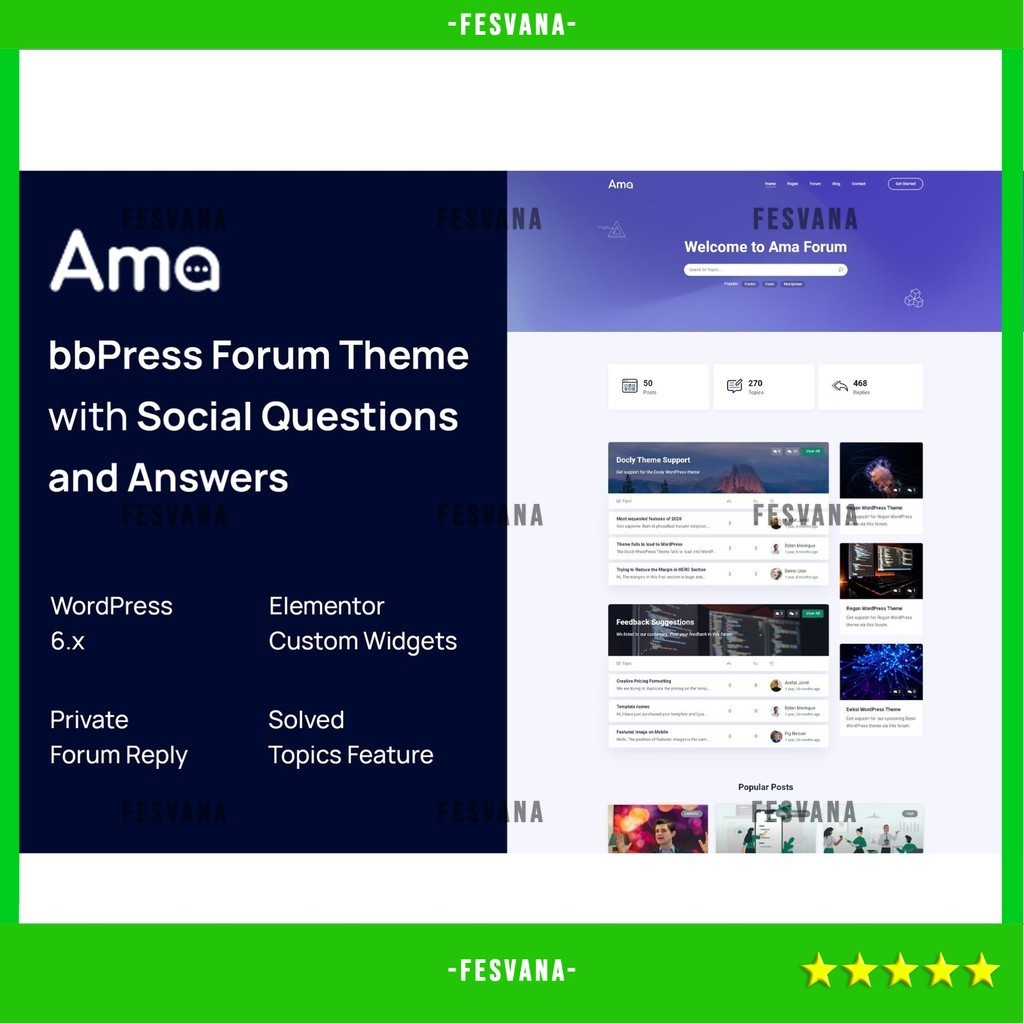 WORDPRESS THEME AMA - BBPRESS FORUM   D5609 TEMA TEMPLATE WEB BY FESVANA ORIGINAL