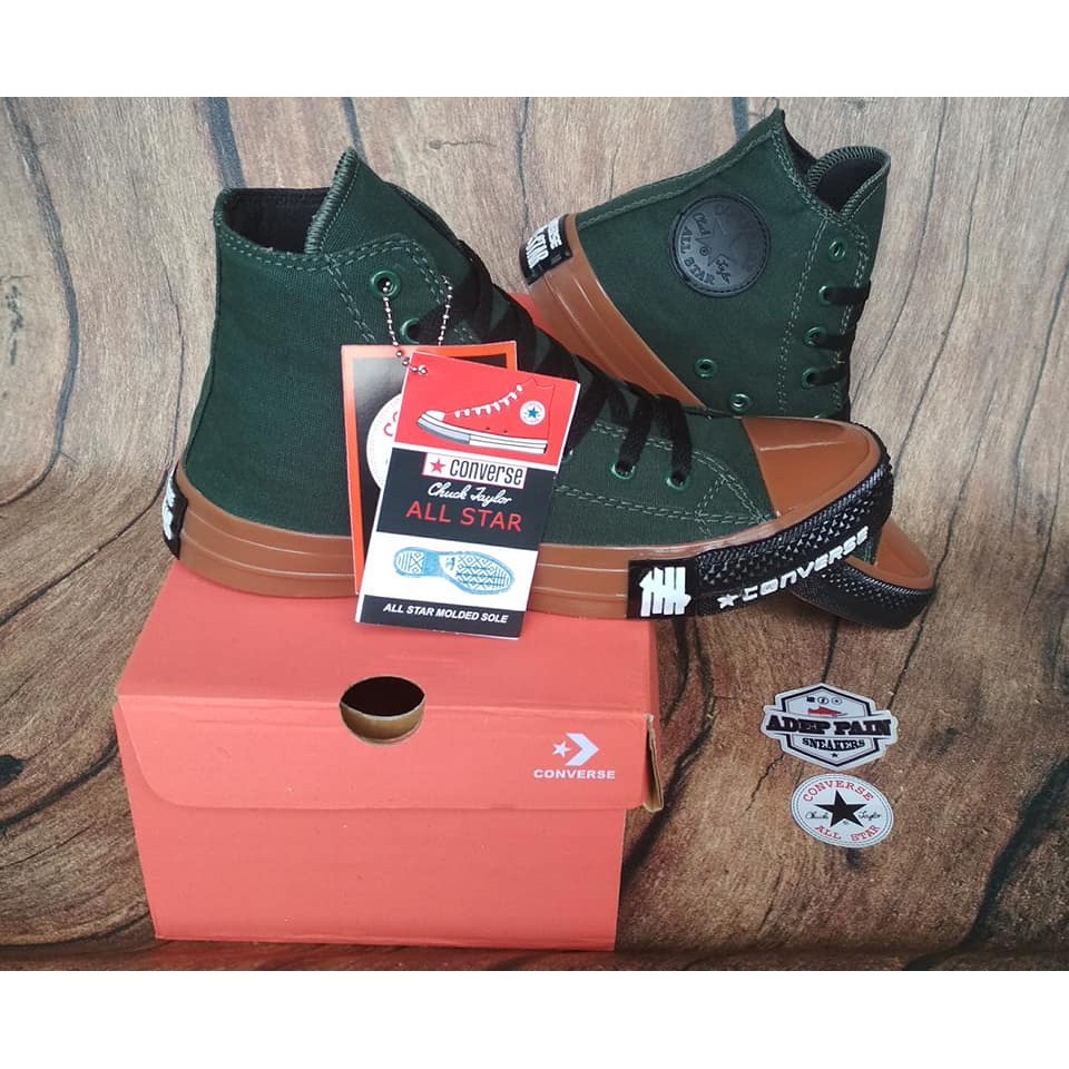 SEPATU ALL STAR CONVERSE HIGH ARMY GUM MOTIF ORIGINAL PREMIUM