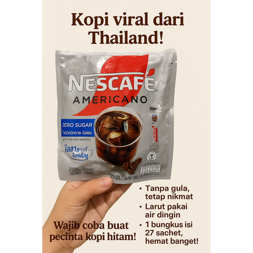 

NESCAFE AMERICANO ZERO SUGAR – 27 Sachet @ 2 Gram