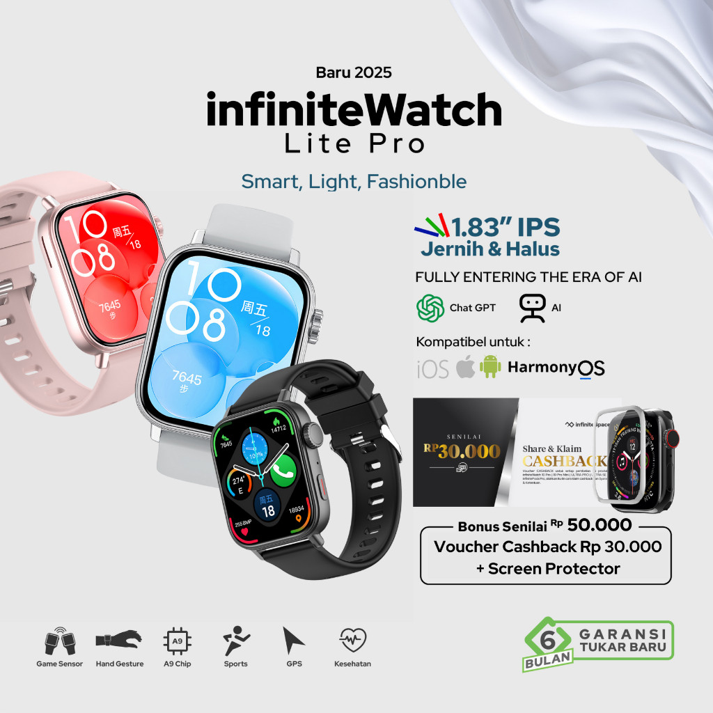 [TERJANGKAU 2025] infiniteWatch Lite Pro 1.83" HD IPS Infinity Display