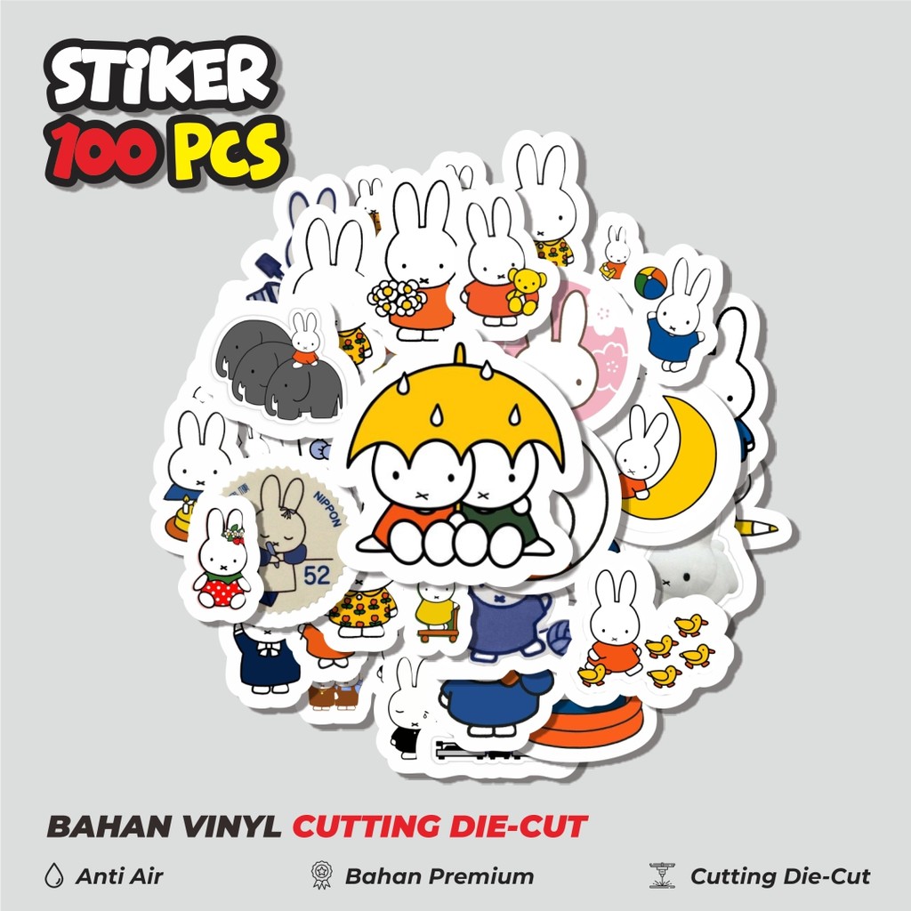 

Terbaru! 50 pcs Stiker Kartun Miffy Dekorasi Lucu Kreatif untuk Notebook, Skateboard, HP